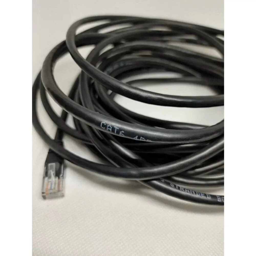 RJ45 CAT6 10Gb/s 25FT Ethernet Network Cable Cord Flat BLACK US
